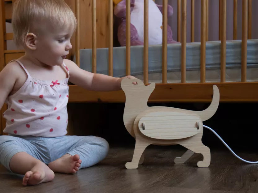 lampe chat bois enfant