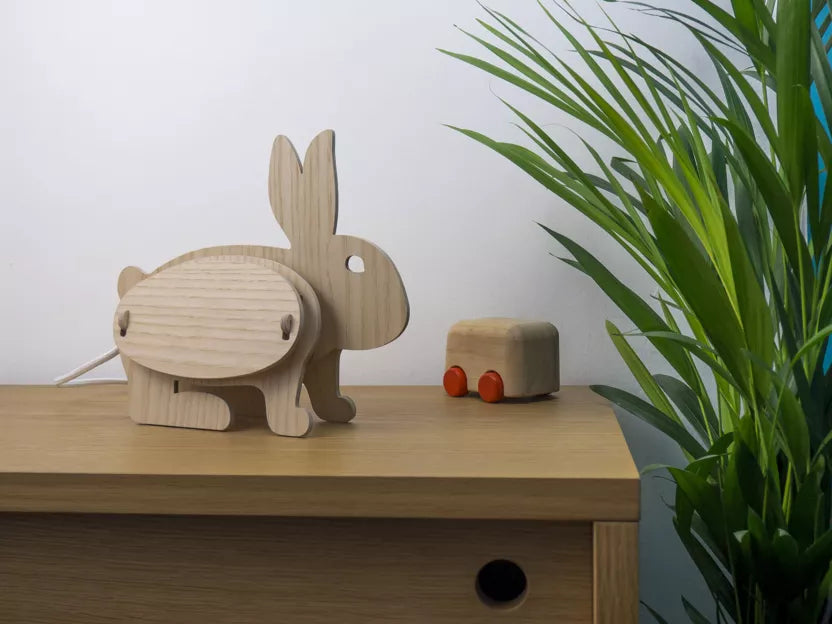 lampe lapin bois